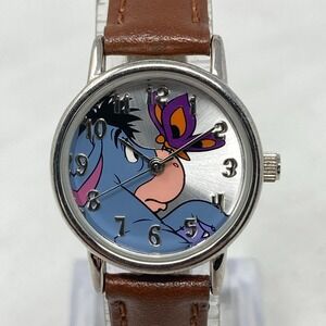 Disney Eeyore Watch Women 25mm Silver Tone Winnie The Pooh New Battery 7.5"